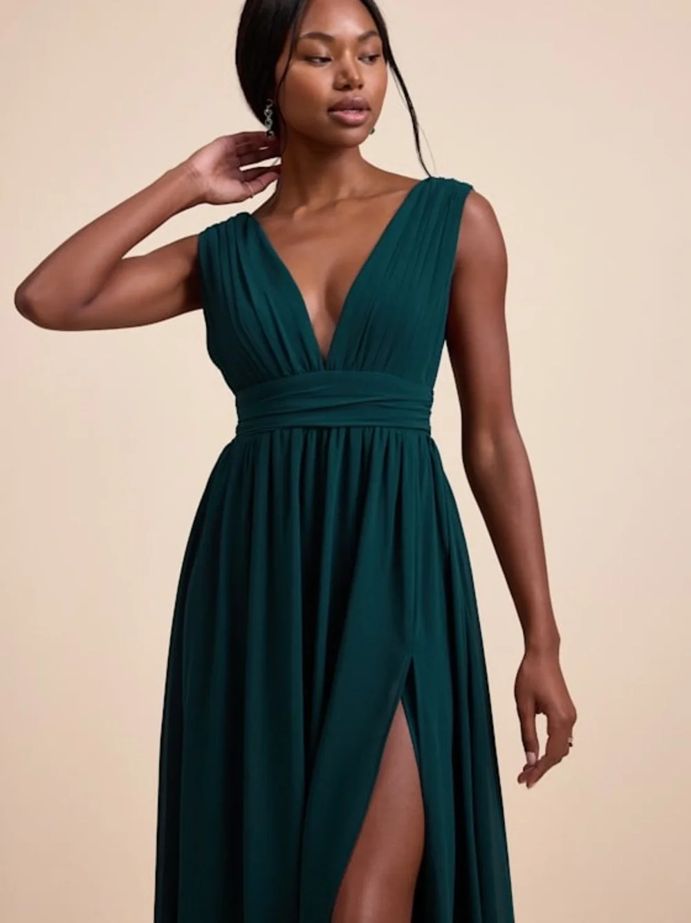 Lulus Heavenly Hues Emerald Green Maxi Dress size XS